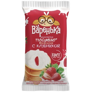 Пломбир ванильный с наполнителем фруктовым клубника «ВАРЕНЬКА»